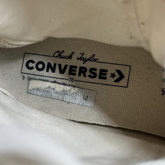 Converse Chuck Taylor 70 HI Mens 6.5 W8.5 Canvas White/Garnet/Egret Casual Shoes - Picture 14 of 14